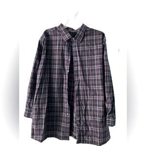 SYNRGY Men’s Big & Tall 4x multi/color button down plaid shirt, very gently used